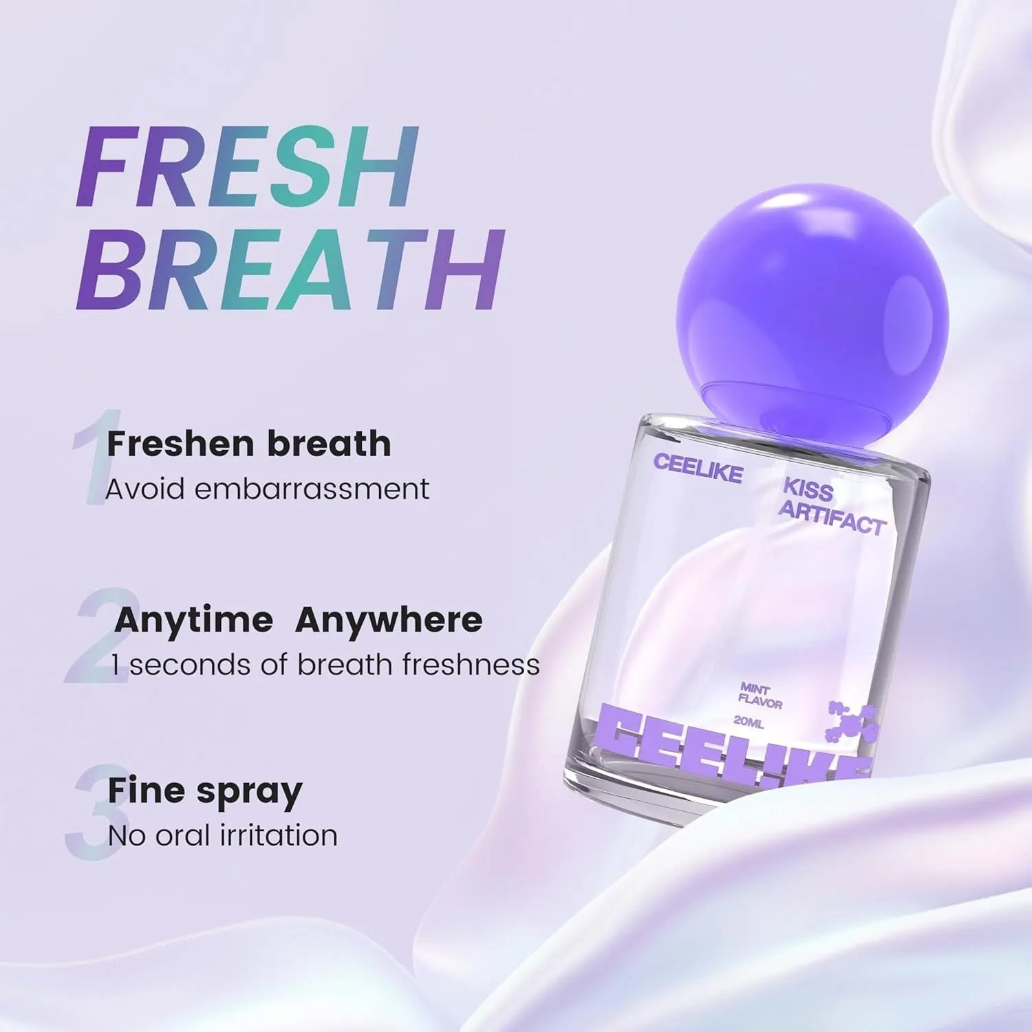 20ml portable oral spray bottle for hydrating probiotic care
