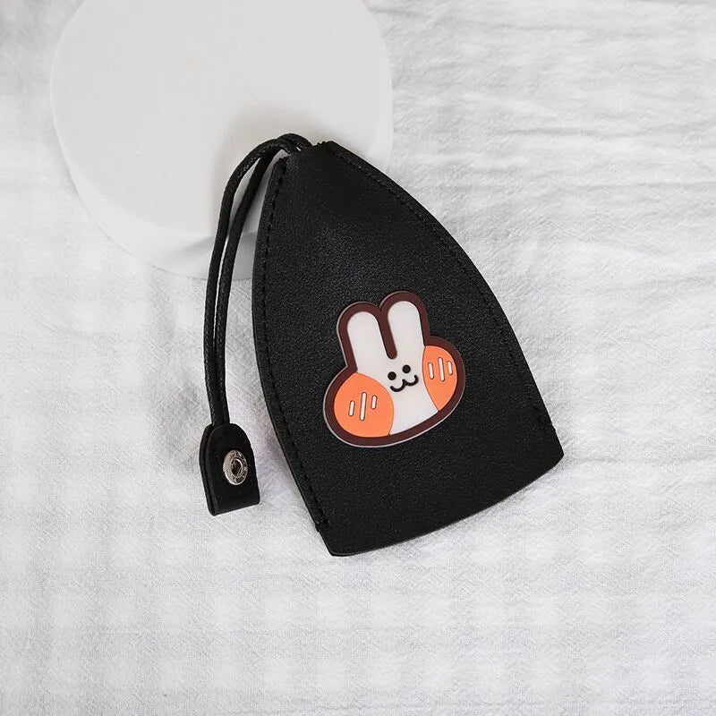 Cartoon design PU leather pull-out car key protector case showing colourful patterns