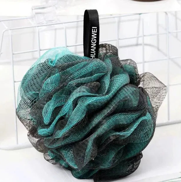 Loofah bath foaming mesh sponge in pink, white, green, blue, purple - 11cm diameter PE sponge for gentle exfoliation