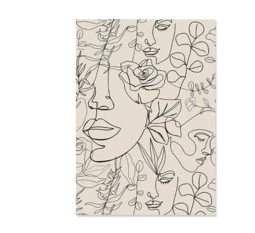 Boho style abstract animal canvas wall art in spray painted water-based ink on frameless stretched canvas