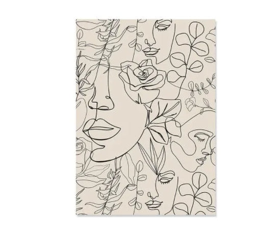 Boho style abstract animal canvas wall art in spray painted water-based ink on frameless stretched canvas