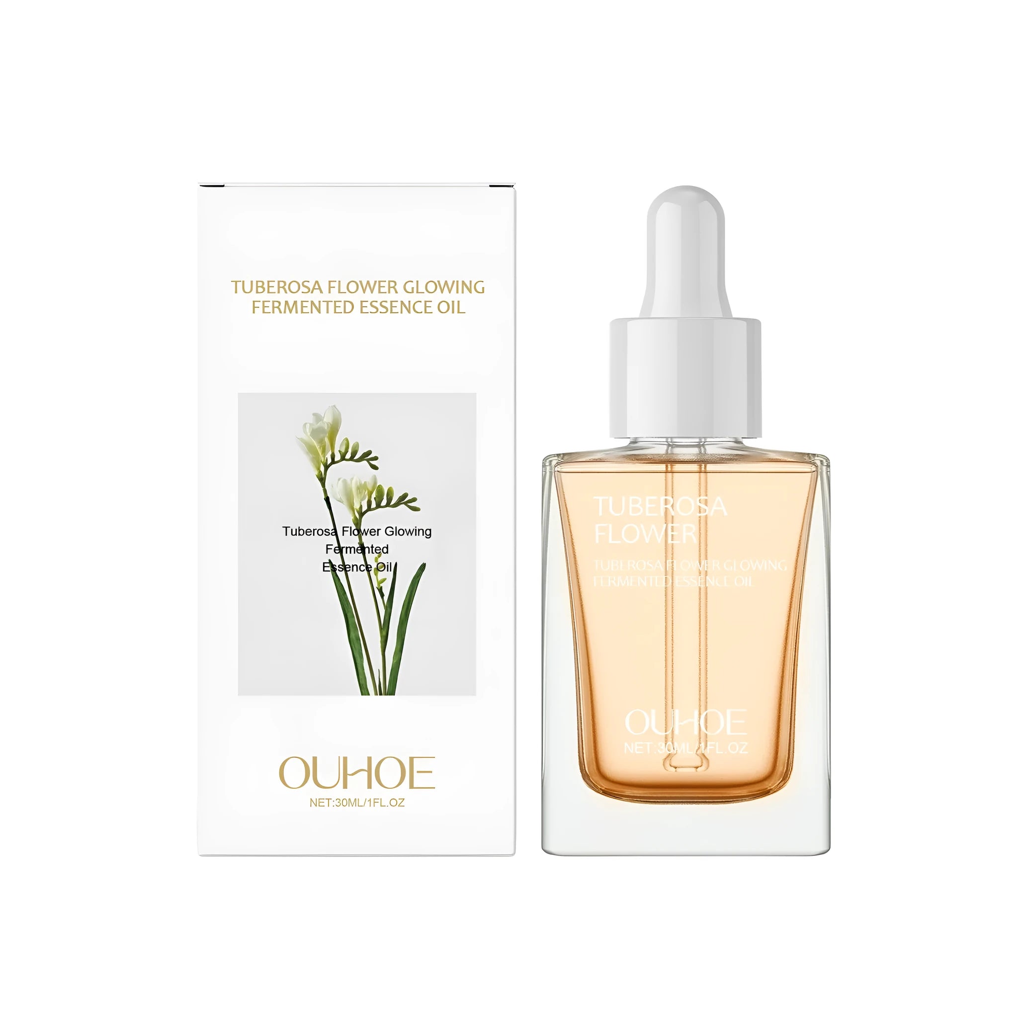 30ml bottle of brightening and firming facial treatment oil with dropper.