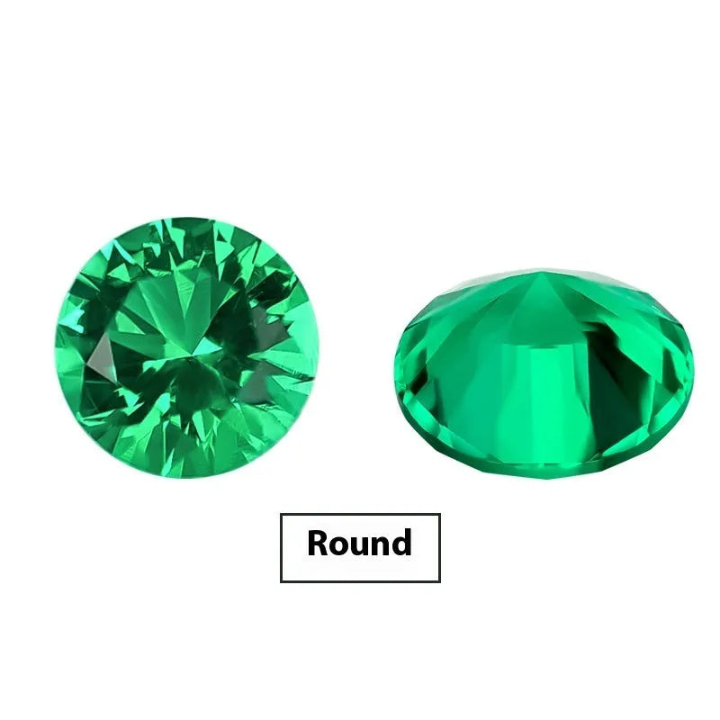 Columbia green cultivated emerald gemstones in round and princess cut sizes for jewellery making
