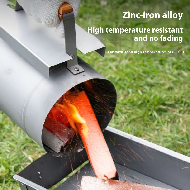 Zinc-iron alloy outdoor charcoal fire bucket with point carbon barrel design