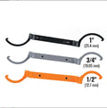 Crescent magnetic suction wrench set with orange, grey, and black adjustable spanners