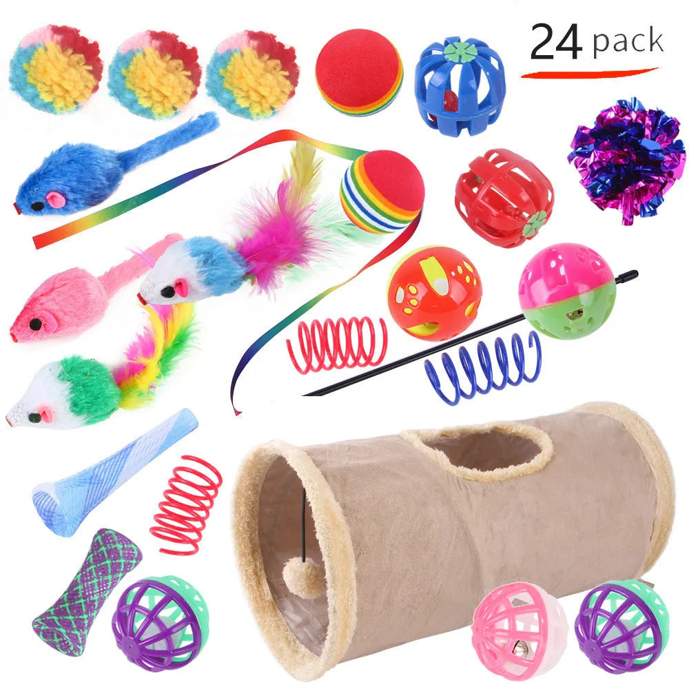 Plastic cat toy suit with tunnel channels in a selected colour from the B99801-B99855 range