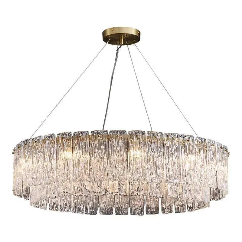 Italian light luxury glass chandelier lamp round 45cm for living room bedroom home