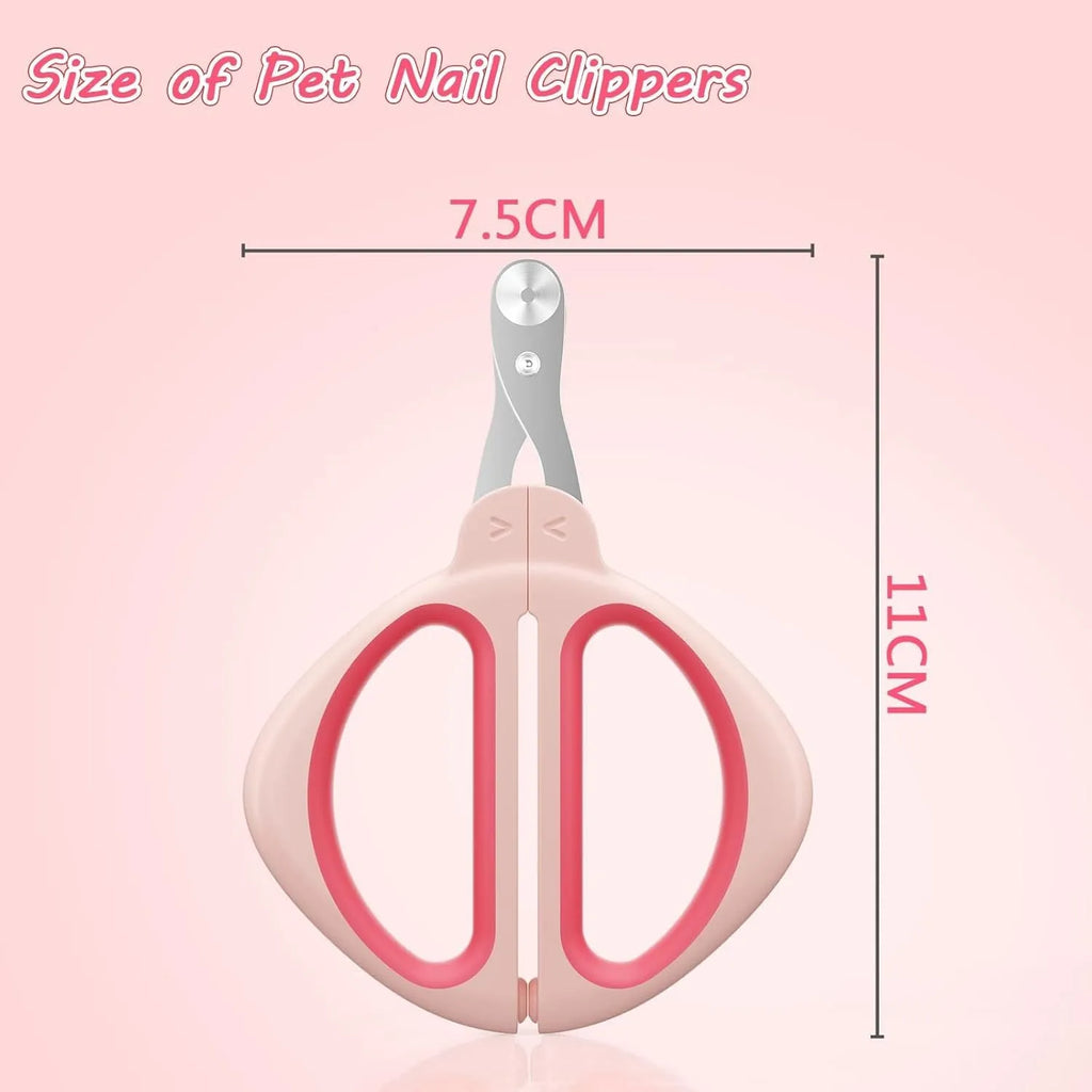 Blue cat nail clipper with a round positioning hole and non-slip handle for safe pet grooming.
