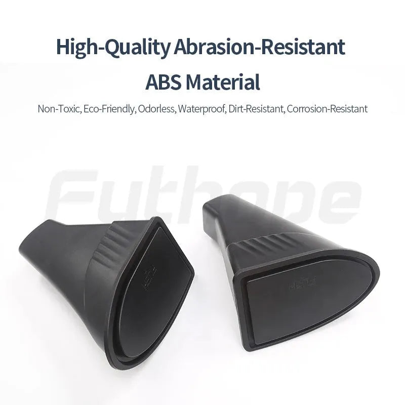 Black ABS plastic car door storage containers for Tesla Model Y front doors, 2-pack