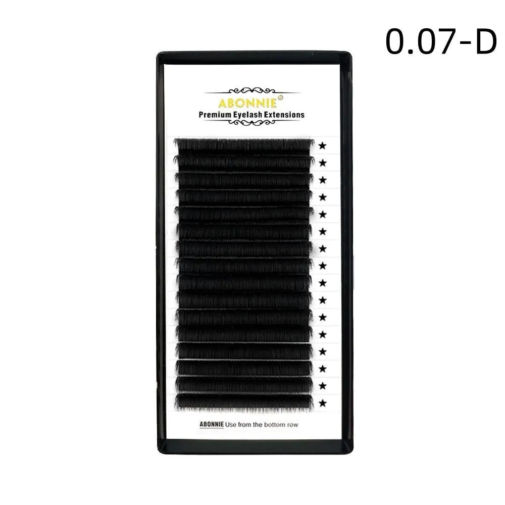 False eyelashes made from mink hair in 16-row dense construction showing length variations
