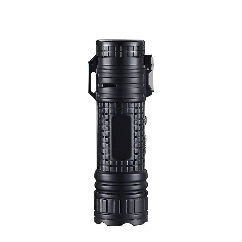 TH727 multifunction waterproof flashlight lighter in metal construction with five colour options