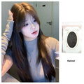 Women's cold brown layered straight wig with lace styling