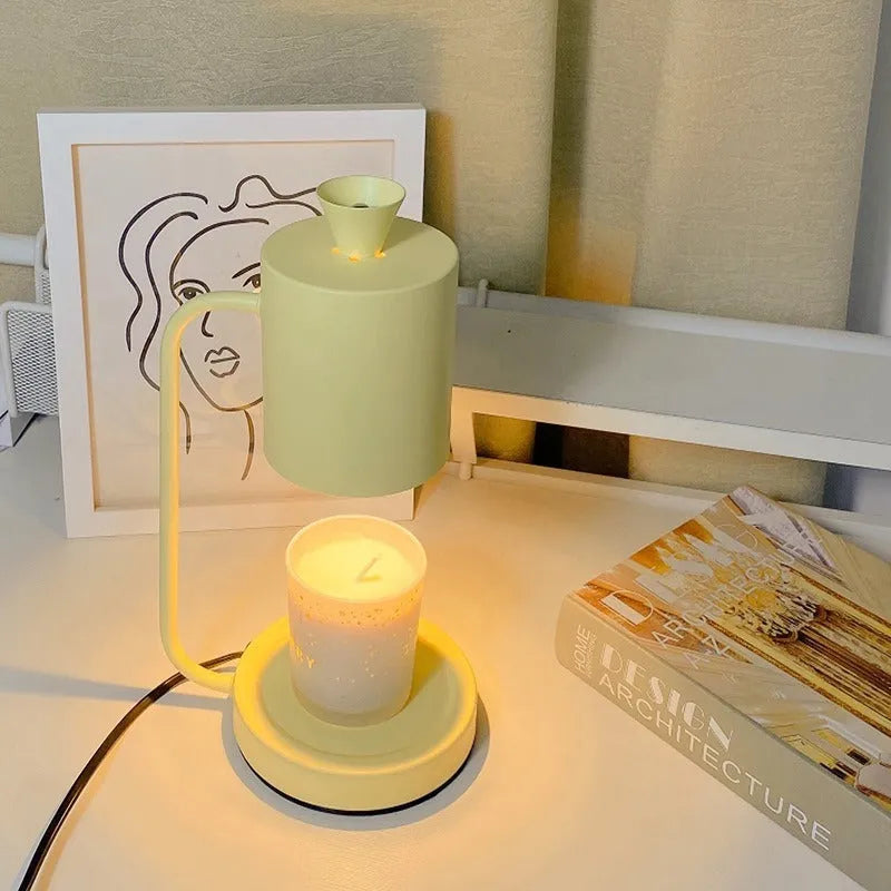 European style aromatherapy wax lamp with dimmer switch in white or yellow colour
