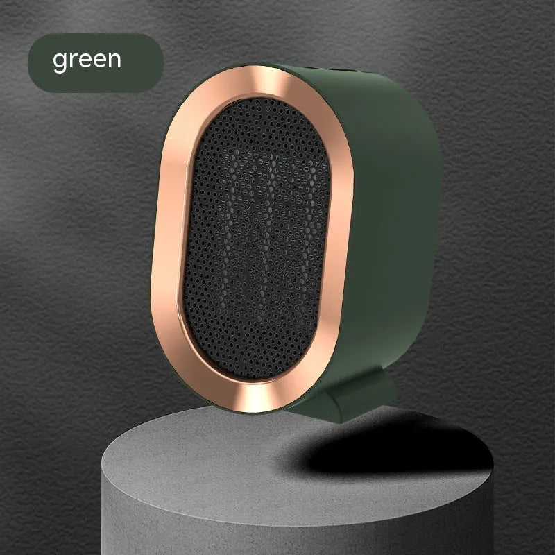 Desktop electric heater with ceramic heating element in choice of colours with international plug options