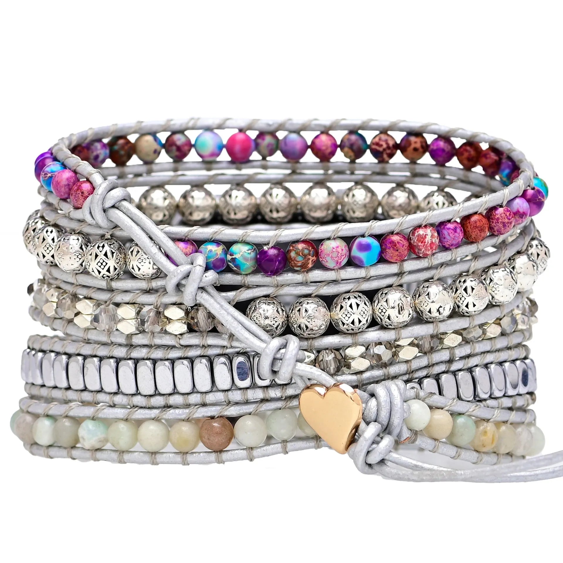Purple Emperor natural stone watch band in bohemian style for 38-45mm dials