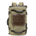 Canvas men backpack with computer pocket, side pocket, and three shoulder straps