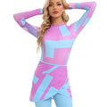 Muslim conservative beach swimsuit three-piece set with apron in blue Sapphire colour