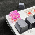 Transparent resin keycap with starry sky pattern for mechanical keyboards in green colour