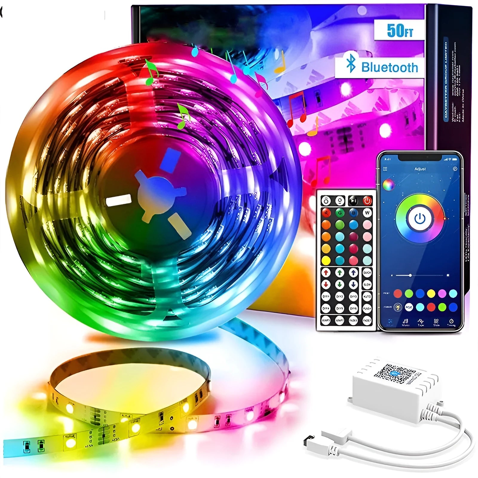 LED5050RGB44 Bluetooth smart light bar with remote control and waterproof epoxy coating