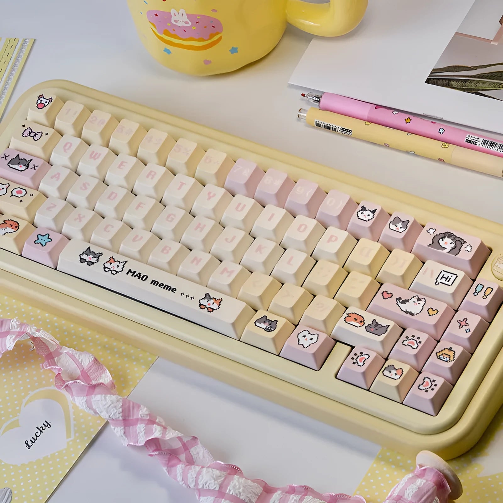 Theme Sublimation Pixel Hakimi Key Cap in PBT with pixel design, 32x20x12mm, standard mechanical keyboard keycap