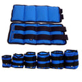 A pair of Oxford cloth legging sandbags for track, running and martial arts training, available in weights from 1kg to 6kg.