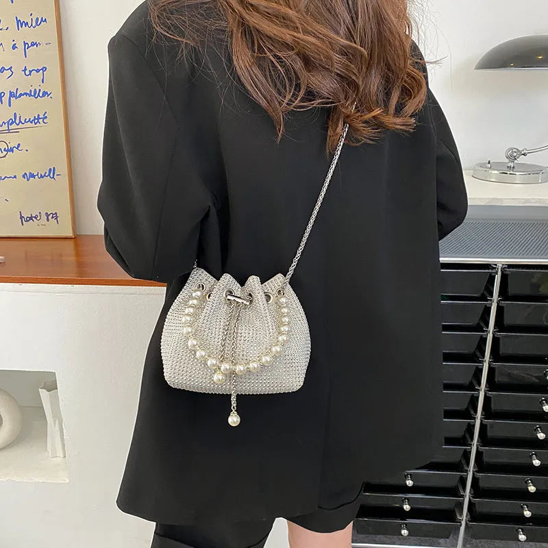 Light diamond Western style crossbody bag with chain strap in available colours