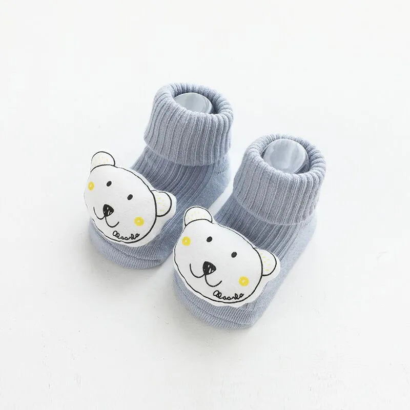 Baby non-slip dispensing glue socks in combed cotton for children floor use
