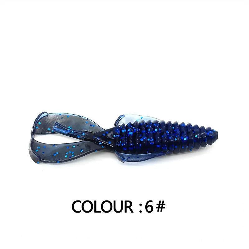 PVC soft bait fishing lure showing colour variations in 8cm and 12cm sizes