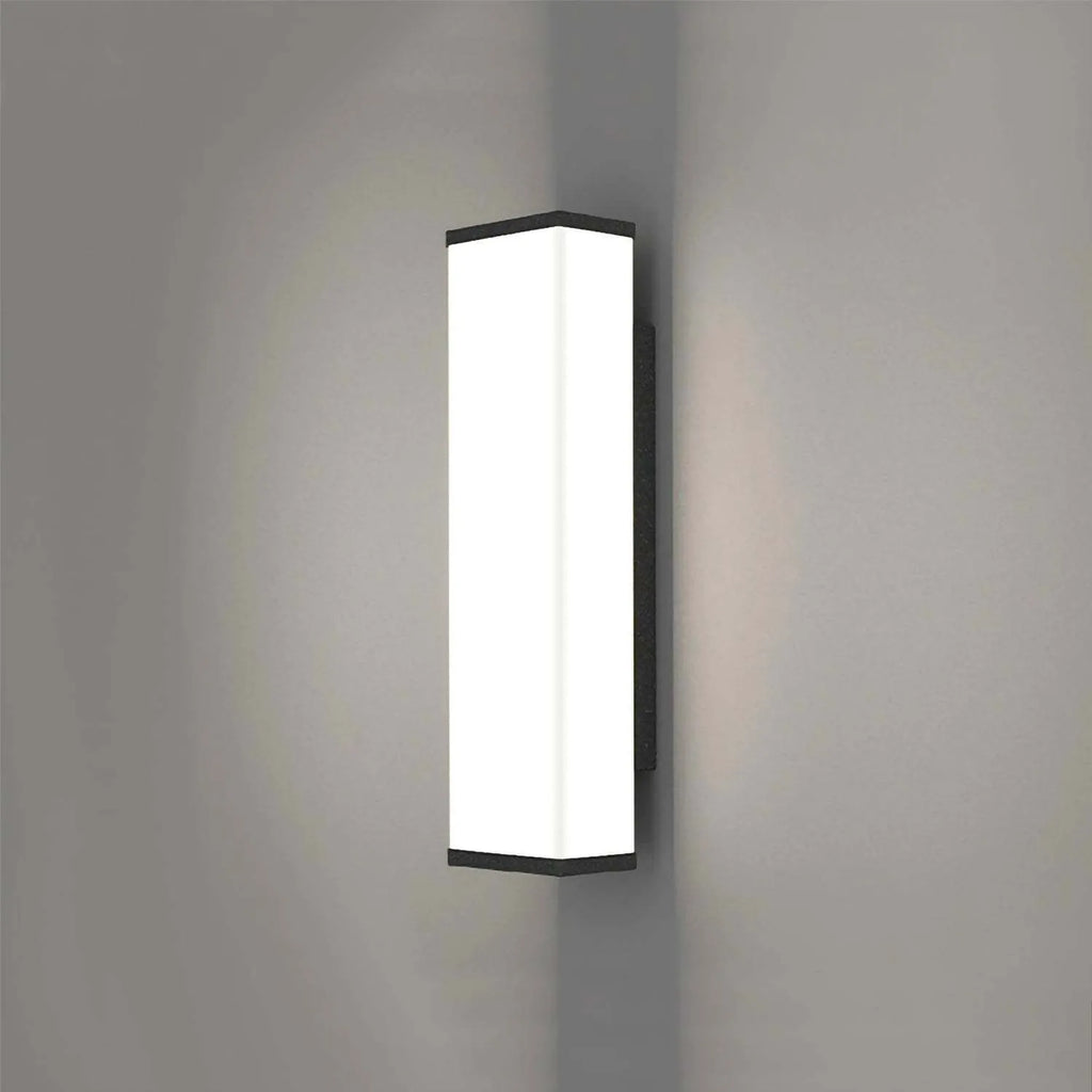 Outdoor wall light with stainless steel and PC construction measuring 60cm high with 125mm wall projection