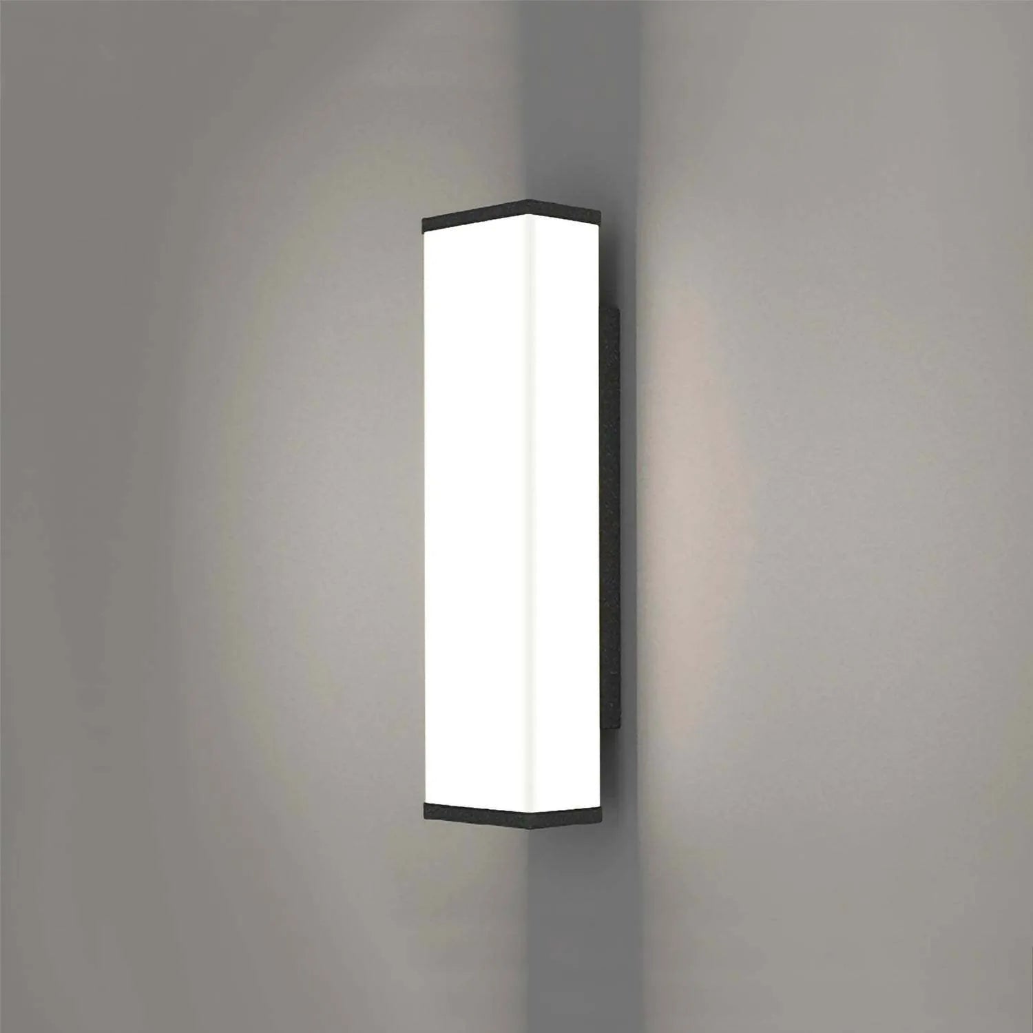 Outdoor wall light with stainless steel and PC construction measuring 60cm high with 125mm wall projection