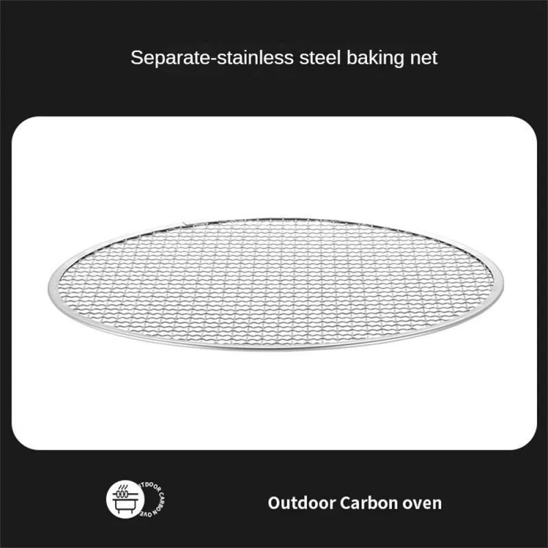 Portable stainless steel barbecue grill with detachable design and storage bag for outdoor camping