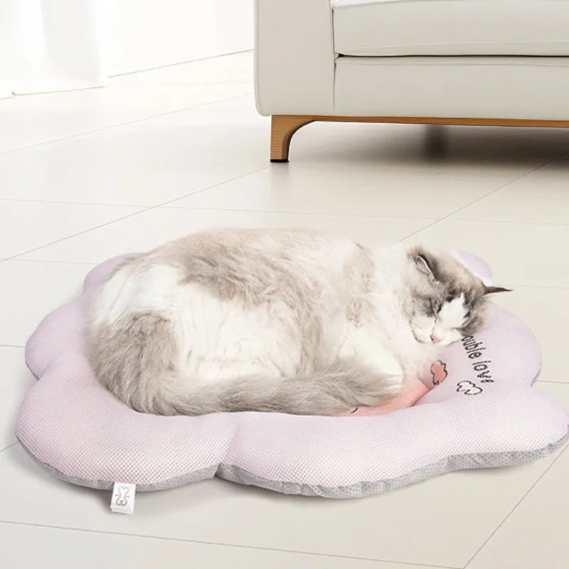 Green or pink pet cooling mat for dogs and cats in four measured sizes