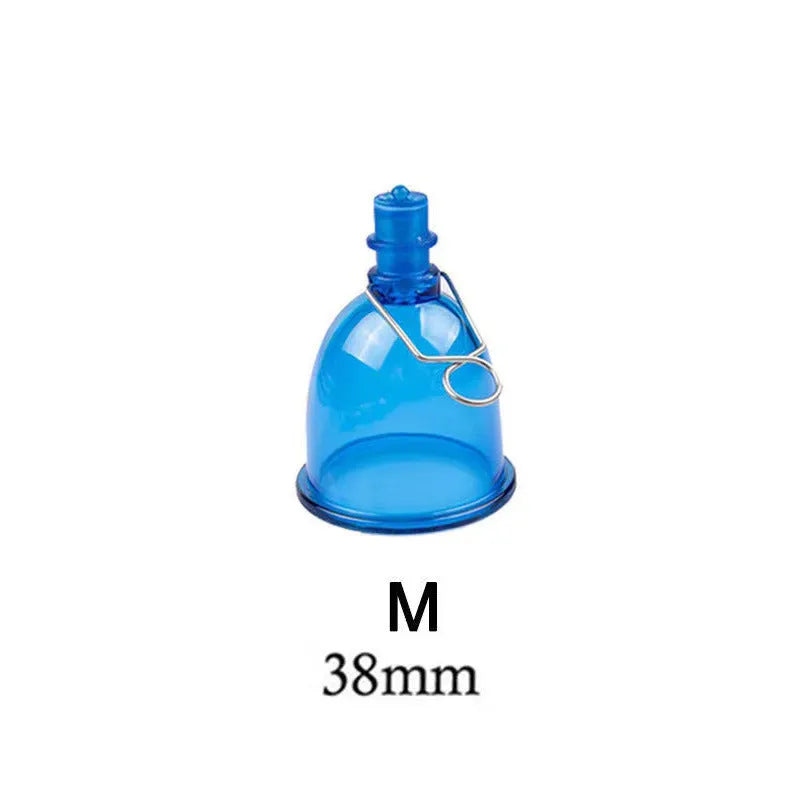Blue silicone male masturbator stretch exerciser in three size options S M L