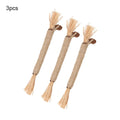 3 natural silvervine chew sticks for cats with sisal rope, thick and fine diameter options