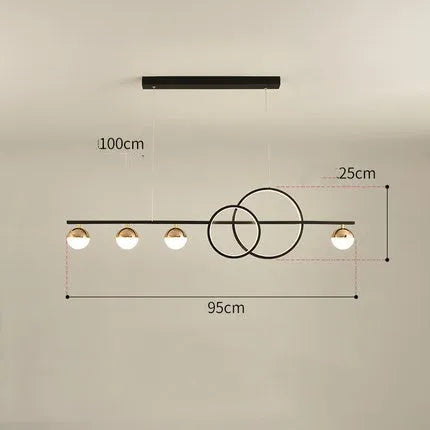 Rectangular aluminium ceiling light in Nordic style with remote control dimming, available in Black or Gold colours