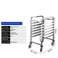 Stainless steel six-layer cake and bread cooling rack with a 40x60cm tray.