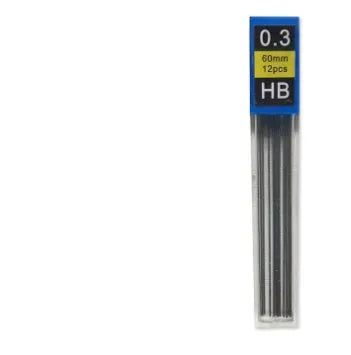 Metal automatic pencil in standard colour with push-button top, HB lead options 0.3 to 0.9mm, for school writing