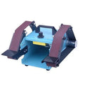 Blue desktop dual-axis belt sander and polishing machine with variable speed control