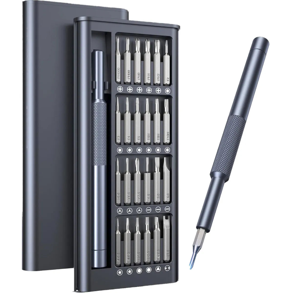 25-in-one magnetic precision screwdriver set with chrome vanadium steel bits and ABS handle