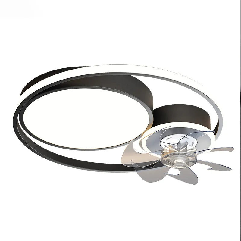 Nordic-style overhead fan light with 48cm metal blades and integrated lighting fixture