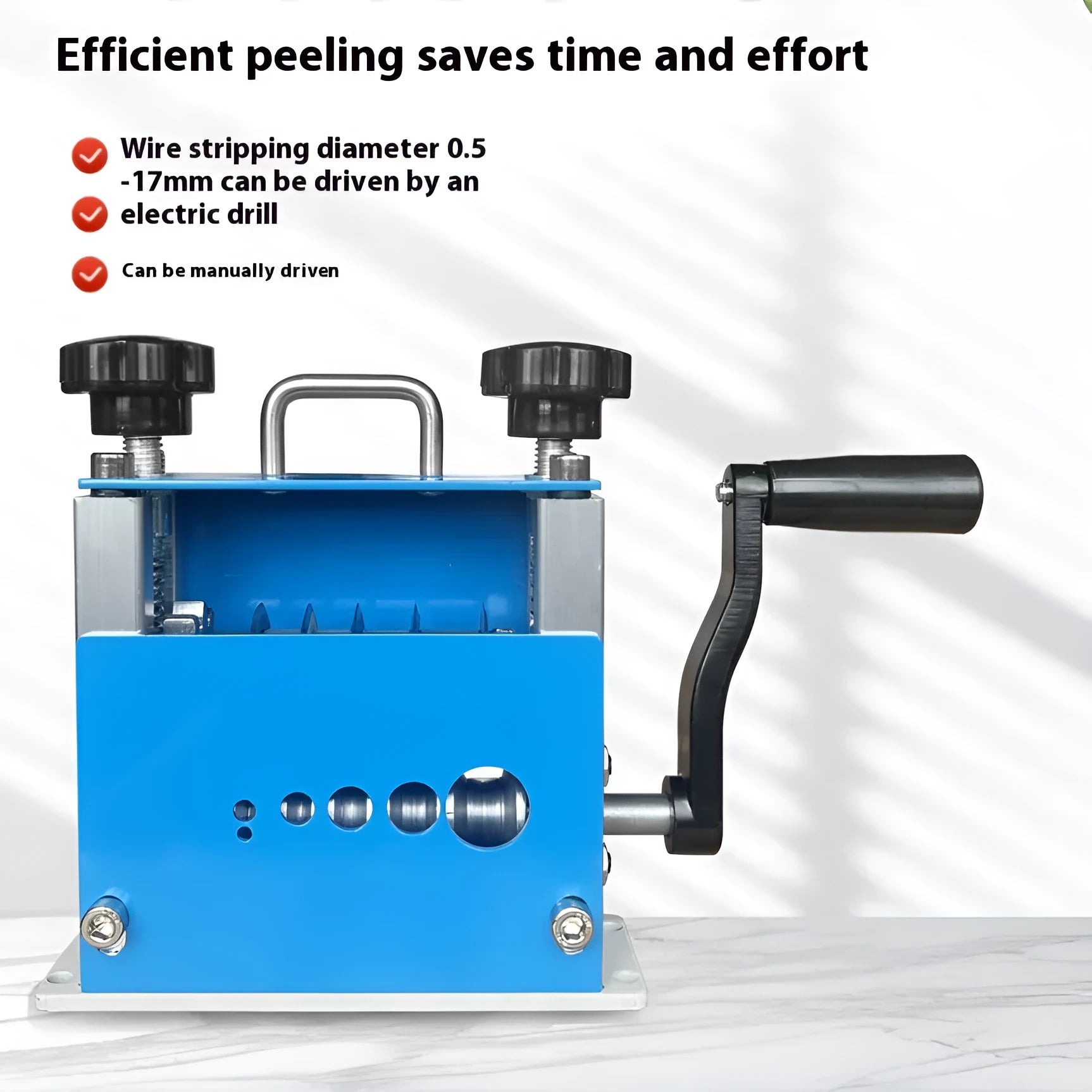 SD-017 manual wire stripping machine for cables 0.5mm to 17mm diameter.