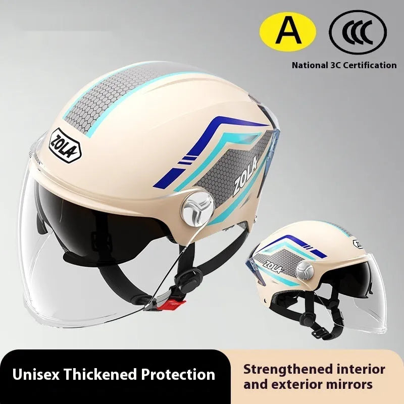 Children's 3C motorcycle half helmet in multiple colour variations with universal sizing