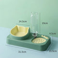 Anti-spill plastic pet bowl for dogs and cats 19x39x8cm in avocado green