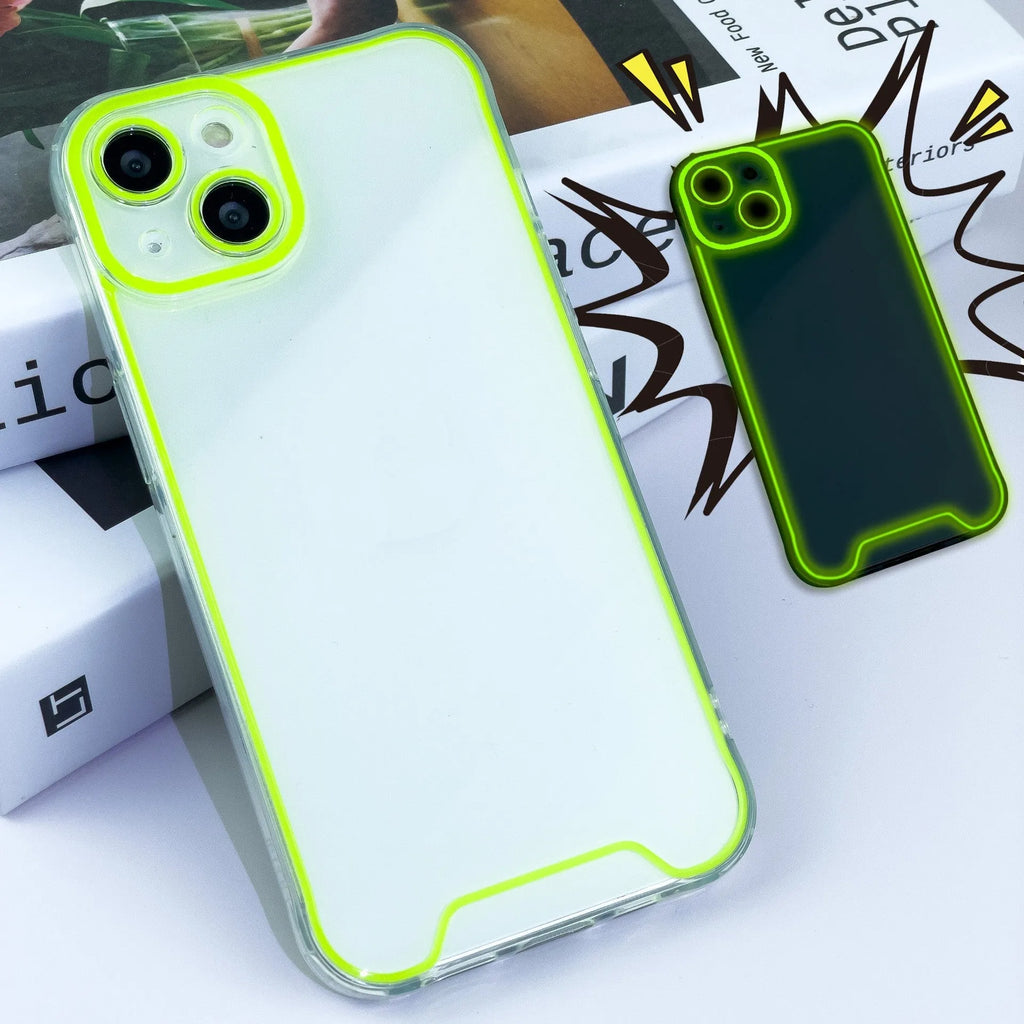 Soft TPU glow-in-the-dark Christmas phone case for iPhone showing blue colour variant on iPhone 14 Pro Max