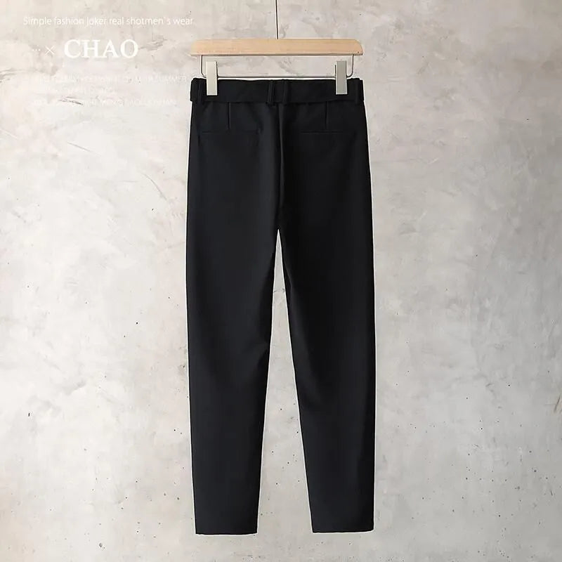 Boys slim straight wool trousers in tapered business casual style