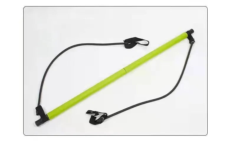 92cm Pilates bar with stainless steel tube and foam grip in light blue on a white background