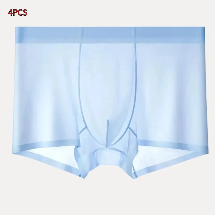 Ice silk breathable boxer briefs in multiple colours with seamless design for summer wear