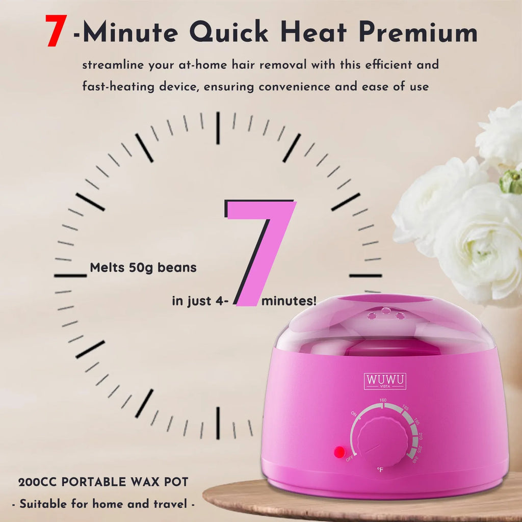 29-piece hard wax hair removal kit with compact warmer, wax beads, facial and body sticks