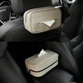 Black PU leather hanging organiser bag for car storage with dimensions 230mm x 110mm x 90mm.