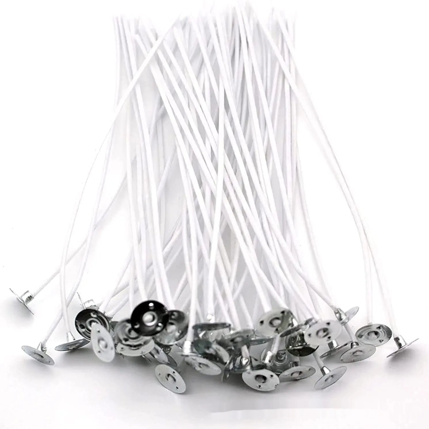 White cotton candle wicks in three lengths for DIY candle making